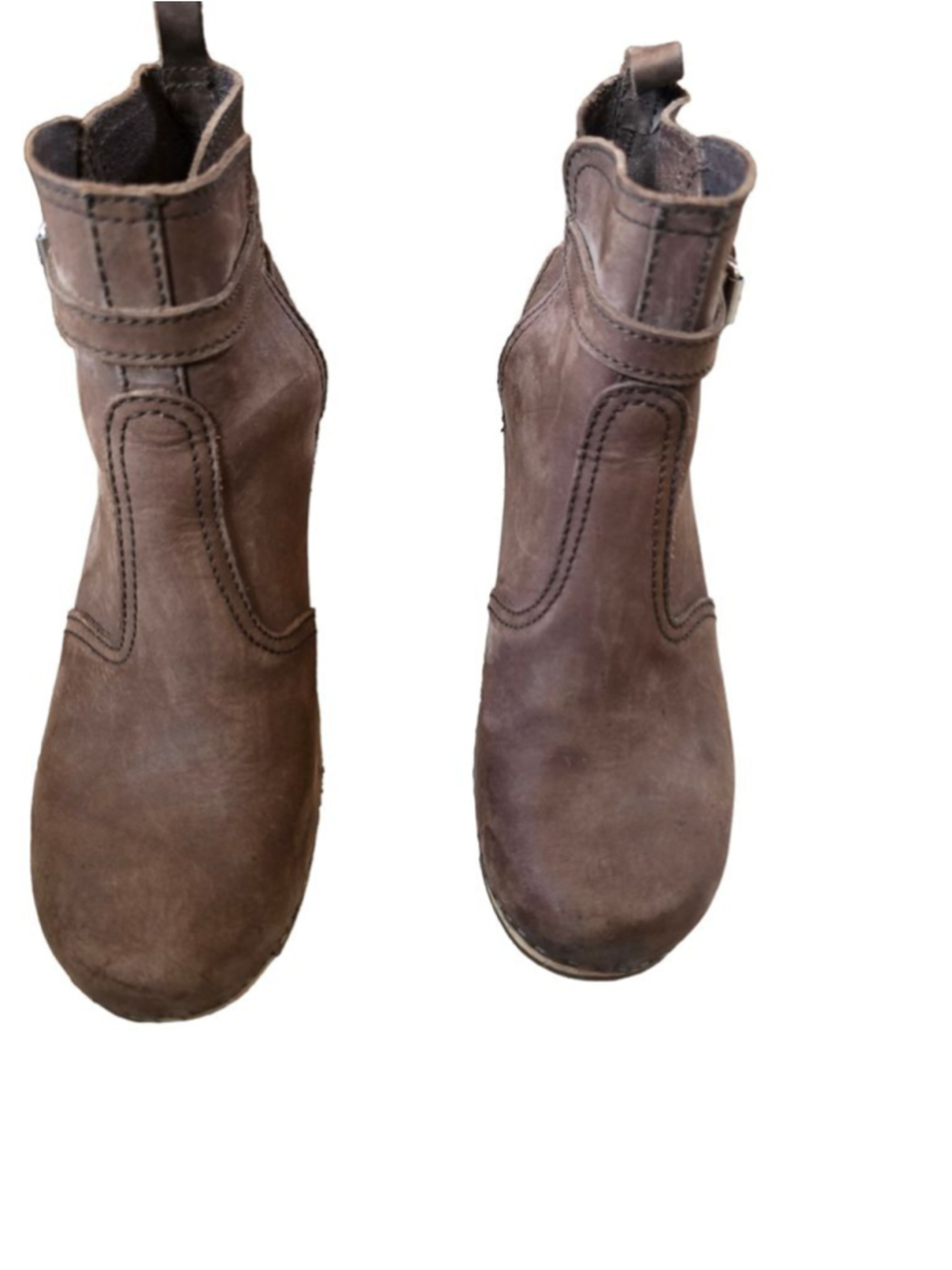 Women's Swedish Hasbeens Toffel Brown Ankle Boots Size 10